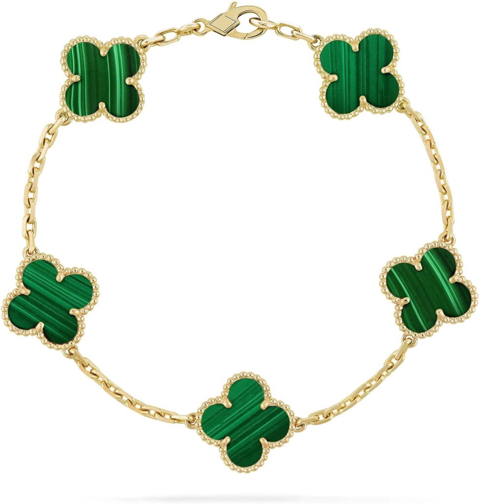 18K Yellow Gold Lucky Bracelet for Women Clover Bracelet Bracelets Jewelry Gifts for Women Girls