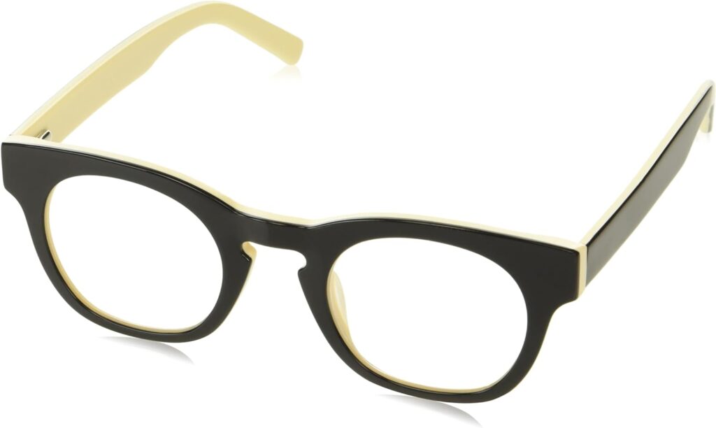 A.J. Morgan Eyewear Coronation-Optical Quality Readers Square Reading Glasses, Black/Cream, 47mm + 1.75