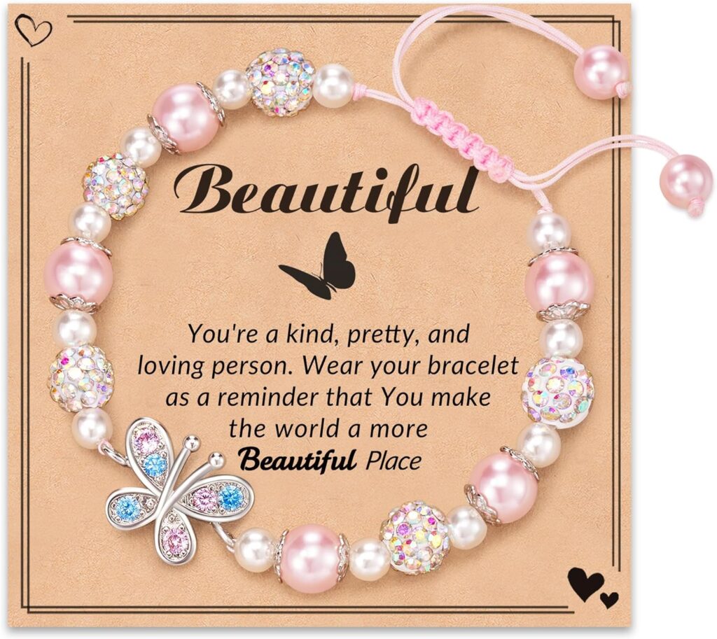ASKRAIN Butterfly Bracelet for Teen Girls, Trendy Teen Girls Jewelry Stuff Gifts Ideas