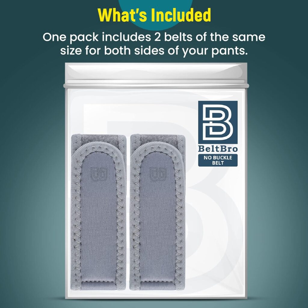 BeltBro Pro Pairs For Men – Next Gen BeltPro Buckle-Free Elastic Belt With Ultra-Soft Edge Padding - Fits 1.5 Inch Belt Loops