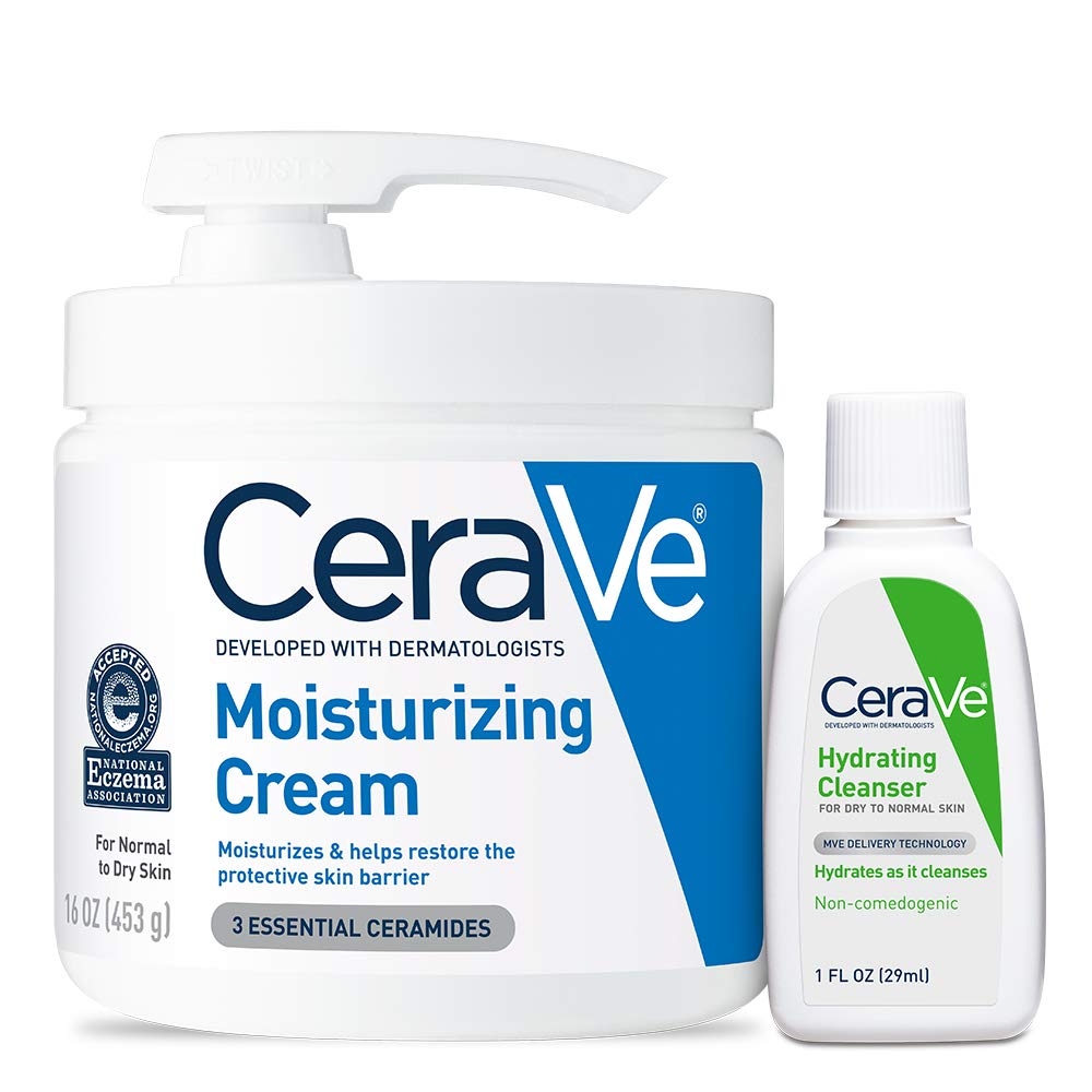 CeraVe Moisturizing Cream | Body and Face Moisturizer for Dry Skin | Body Cream with Hyaluronic Acid and Ceramides | Hydrating Moisturizer | Fragrance Free Non-Comedogenic | 19 Ounce