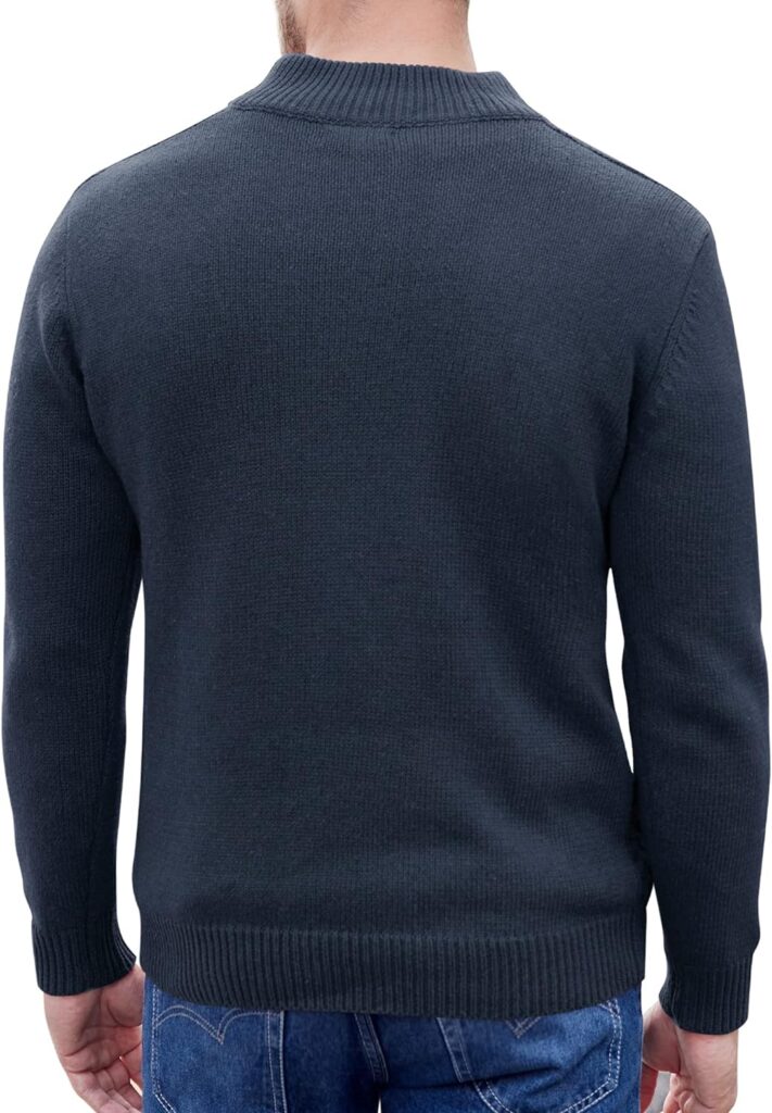 COOFANDY Men Mock Neck Button Sweater Casual Knitted Sweaters Fashion Henley Sweater