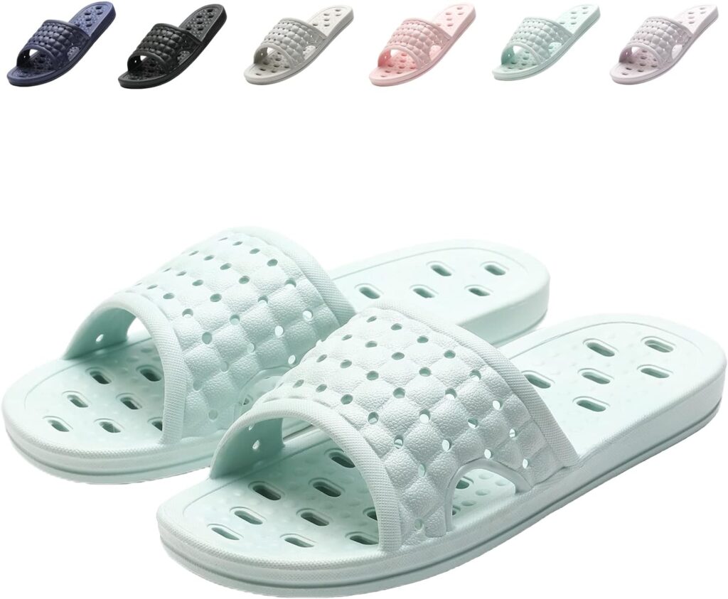 COZYAREA Shower Shoes Quick Dry Non-Slip Bathroom Slippers for Men Women Dorm Home Slides