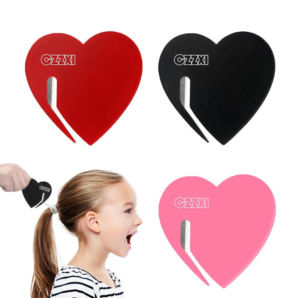 CZZXI 3 PCS Rubber Band Cutter for Hair, Ponytail Elastic Hair Tie Cutter, Pain Free Rubber Band Remover Tool for Kids, Toddlers, Girl, Women