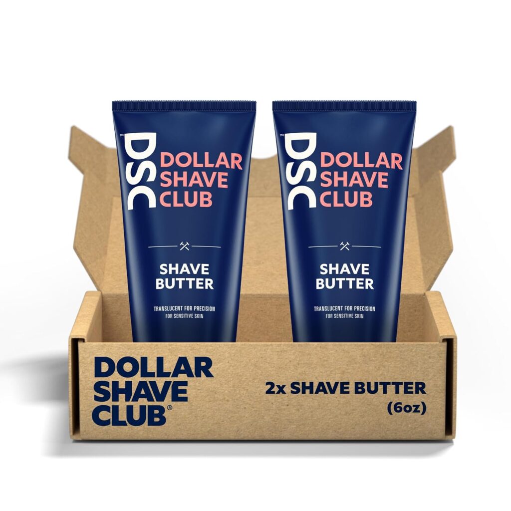 Dollar Shave Club Shave Butter, For Sensitive Skin, A Translucent Shaving Cream  Gel Alternative, Designed For A Gentle Glide, Helps To Fight Razor Bumps and Ingrown Hairs (Pack of 2), Blue