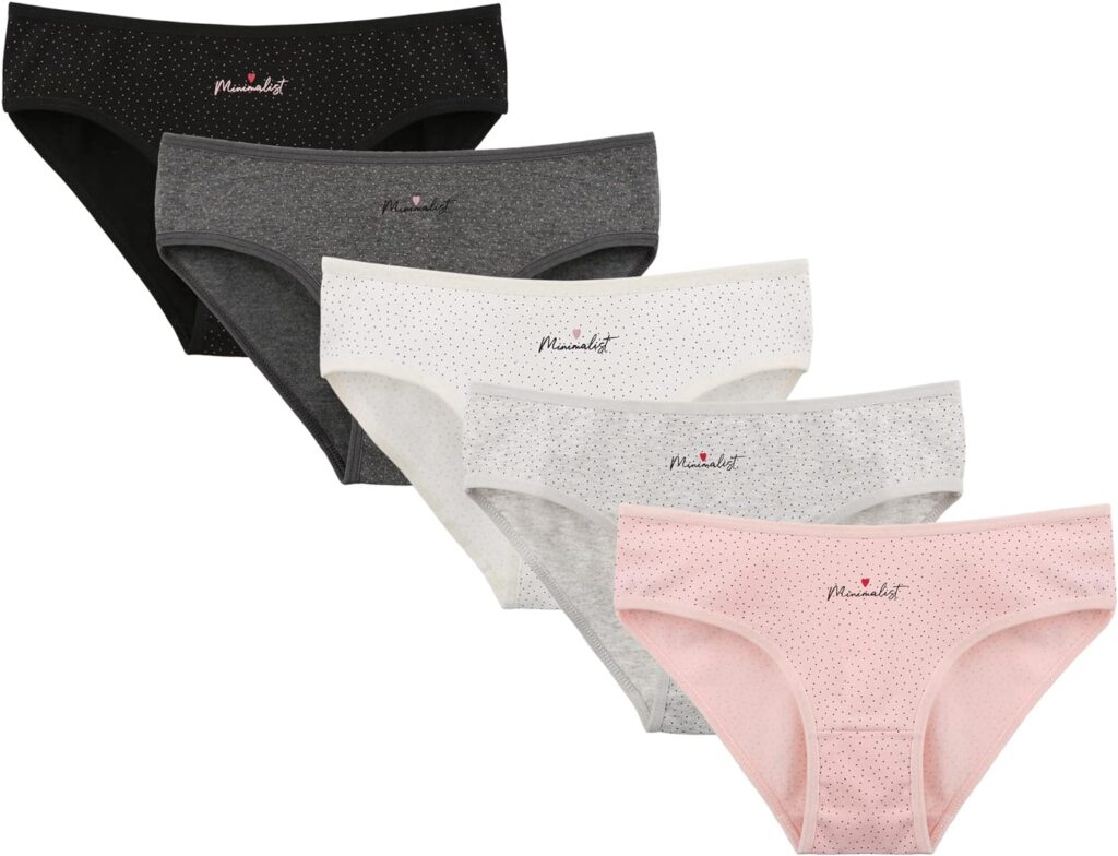 Donella Teen Girls Cotton Underwear 5 Pack - Bikini Panties for Girls Age 10-16
