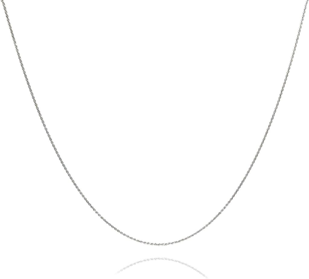 EXUBERTREE 925 Sterling Silver for Women and men 1.4mm rope chain Silver Jewelry Elegant Silver Necklace （2mm Extension chain including） 18+2/22+2/24+2 Inch