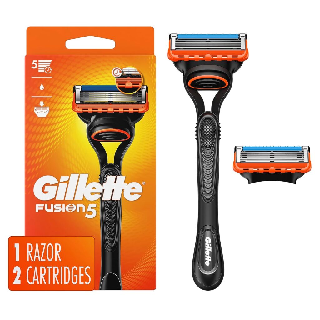 Gillette Fusion5 Razor for Men, Handle + 2 Razor Blade Refills