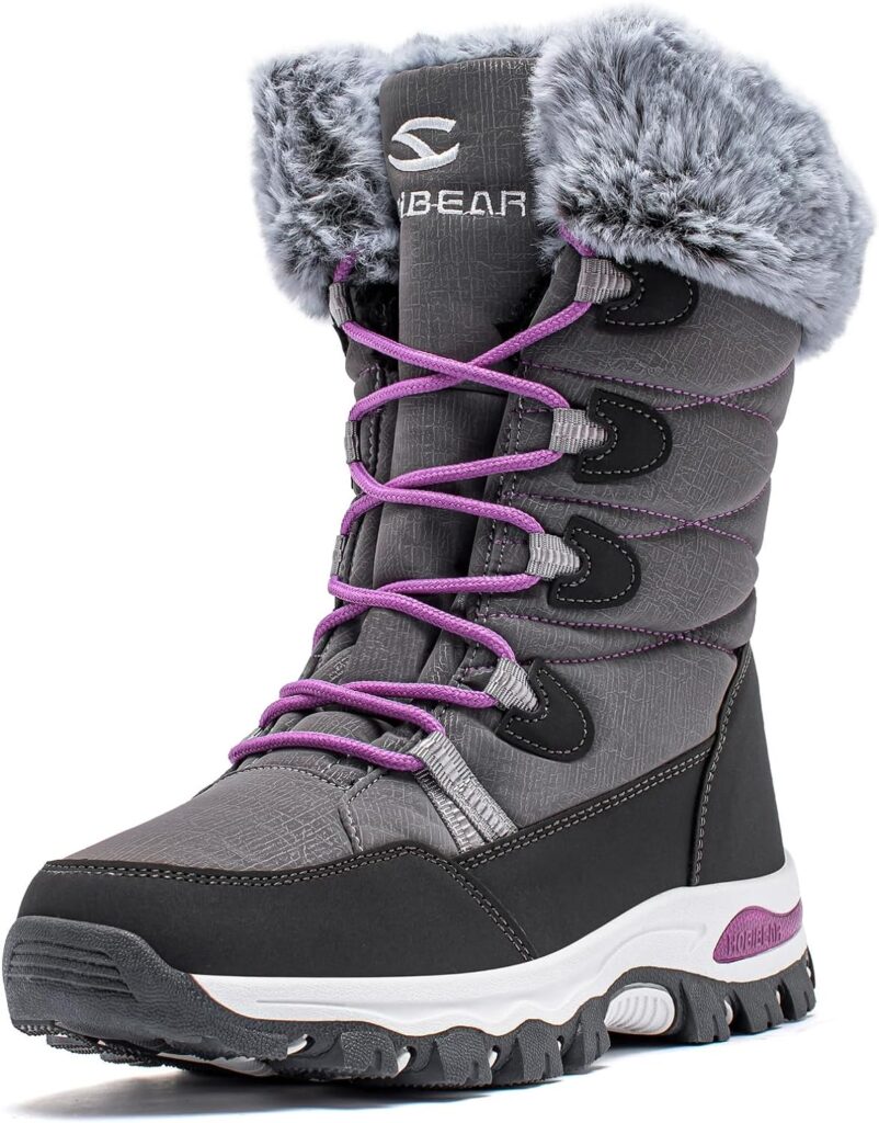 HOBIBEAR Womens Waterproof Winter Snow Boots Lightweight Warm Faux Fur Lined Mid-Calf Booties