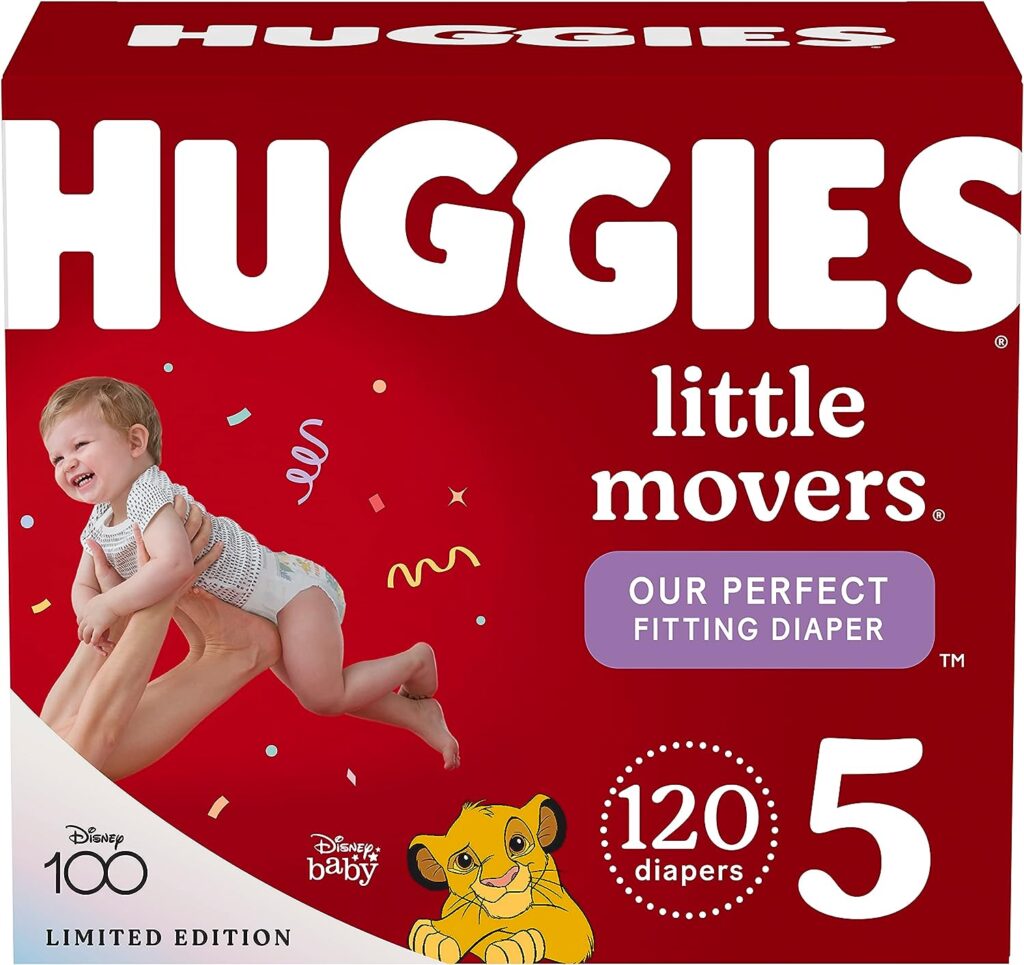 Huggies Size 5 Diapers, Little Movers Baby Diapers, Size 5 (27+ lbs), 120 Count (Pack of 2)
