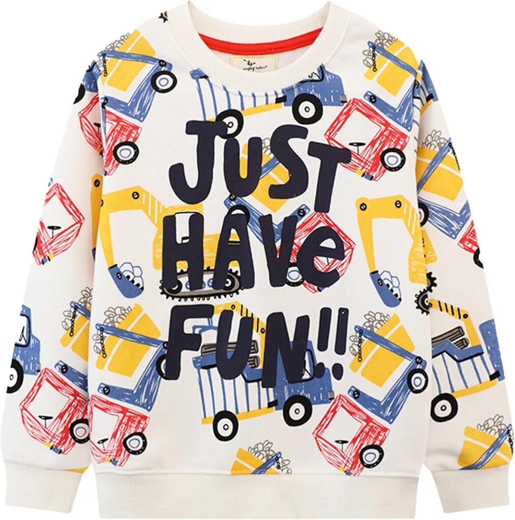 Julerwoo Toddler Girls Cotton Crewneck Sweatshirts Dinosaur Unicorn Casual Pullover Tops