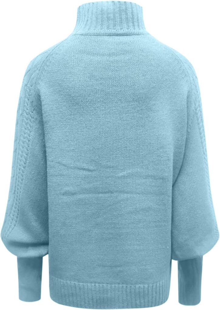 Knitted Sweaters for Women Ribbed Turtleneck Fall Pullovers Casual Long Sleeve Jumper Tops Loose Comfort Solid Color Sweater