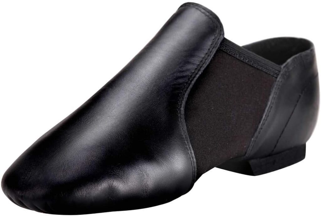 Linodes Unisex Leather Upper Jazz Shoe Slip-on for Women and Mens Dance Shoes