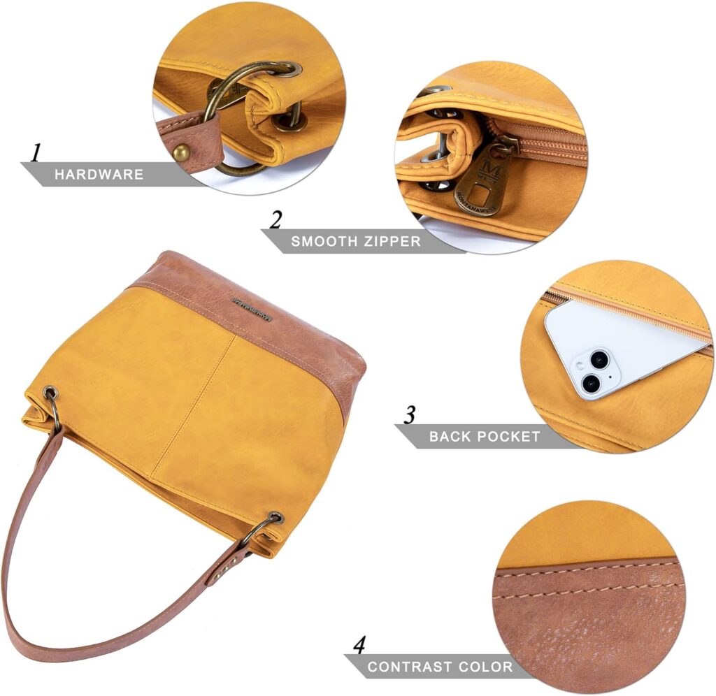 Montana West Hobo Purses and Handbags for Women Vegan Leather Top Handle Shoulder Handbags with Zipper