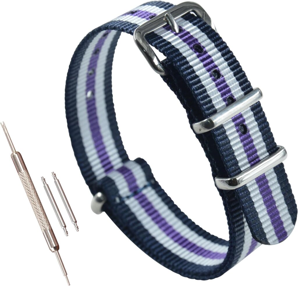 MZBUTIQ Thin Nylon Watch Strap Band Replacement(10-24mm)