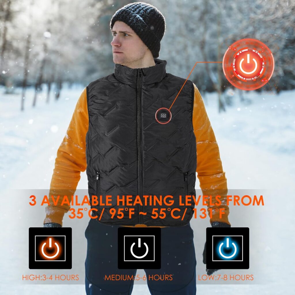 nesnelico Lightweight Heated Vest for Women,No-thread Design, Water-Resistant Electric Heating Vest,(Battery not included)