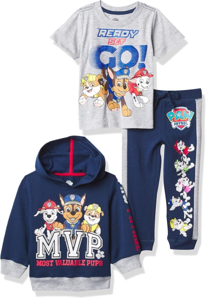 Nickelodeon Paw Patrol Graphic Hoodie, T-Shirt,  Jogger Sweatpant, 3-Piece Athleisure Outfit Bundle Set-Toddler Boys-Nick Jr