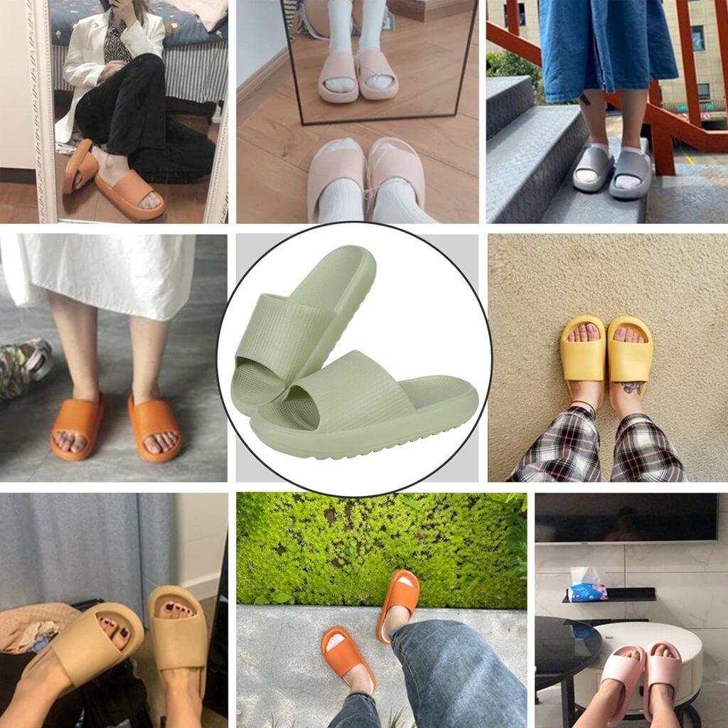 Pillow Slide Sandals for Women Men Ultra Comfort Cloud Sandals Recovery Rubber Slippers