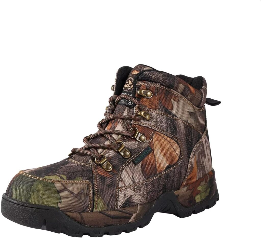 R RUNFUN Mens Camo Hunting Boots, Lightweight Waterproof Hunting Shoes, 6 Ankle Support Anti-slip Breathable Durable Outdoor Shoes