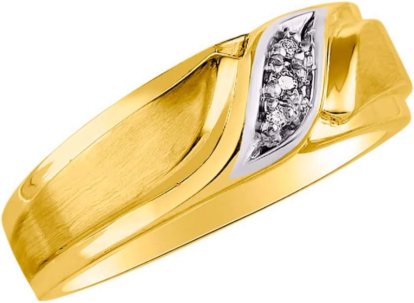 RYLOS His/Hers Wedding Band Rings with Diamonds Yellow Gold Plated Silver 925: Discover our exclusive Gold Rings collection for your special day. Available in sizes 6-13, celebrate your love with timeless elegance.