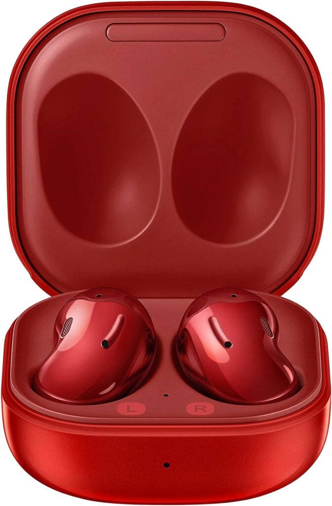 SAMSUNG Galaxy Buds Live True Wireless Bluetooth Earbuds w/ Active Noise Cancelling, Charging Case, AKG Tuned 12mm Speaker, Long Battery Life, US Version, Mystic Red