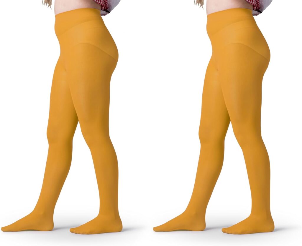 Silky Toes Girls Opaque Microfiber Tights 1 or 2 Pairs Black White or Colored Nylon Stockings for Kids and Toddlers