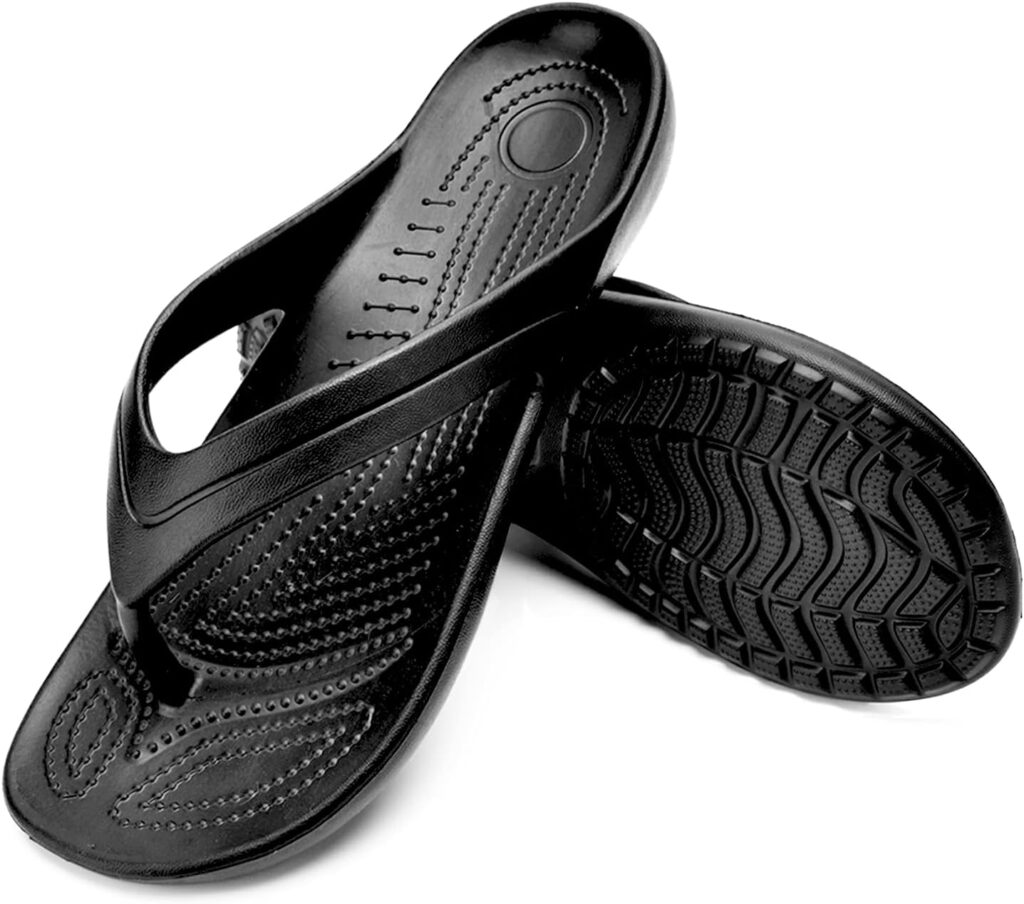 Temi Womens Flip Flops,Soft Lightweight Sandals for Women Anti Slip Casual Slippers Shower Beach Pool Bathroom Flat Slides Shoes