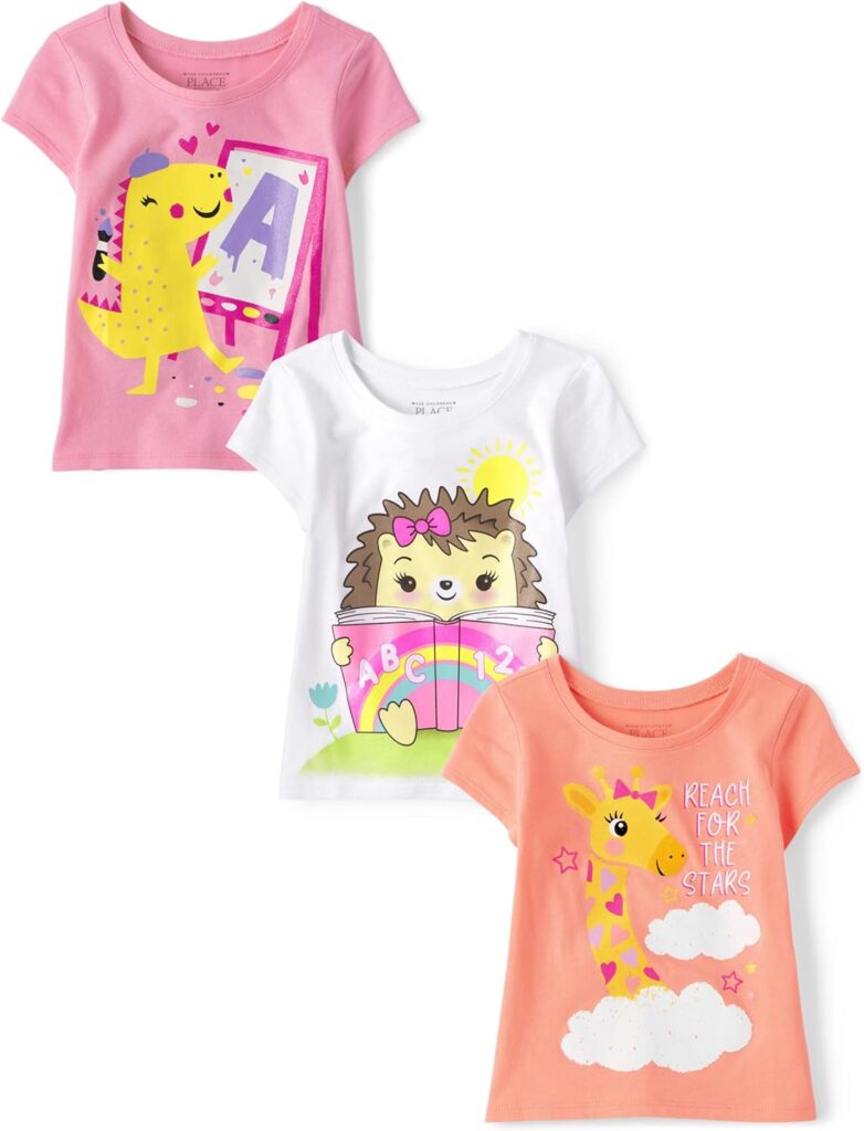 The Childrens Place Baby-Girls and Toddler Girls Short Sleeve Graphic T-Shirt