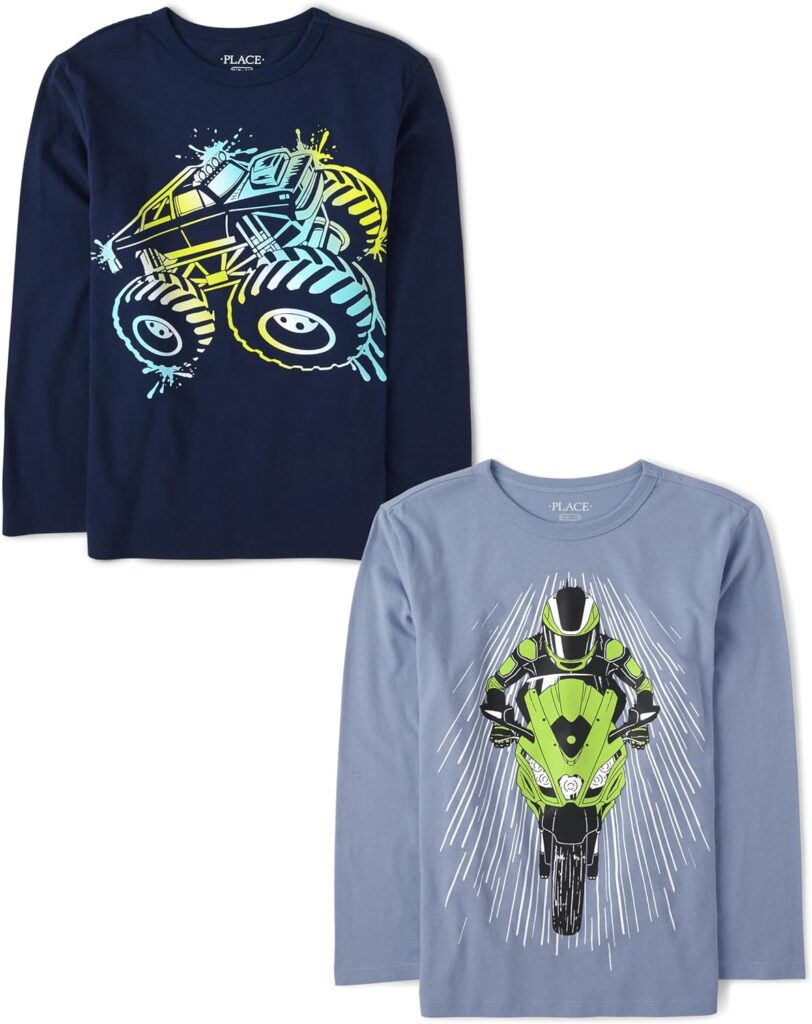 The Childrens Place Boys Long Sleeve Graphic T-Shirt 2-Pack
