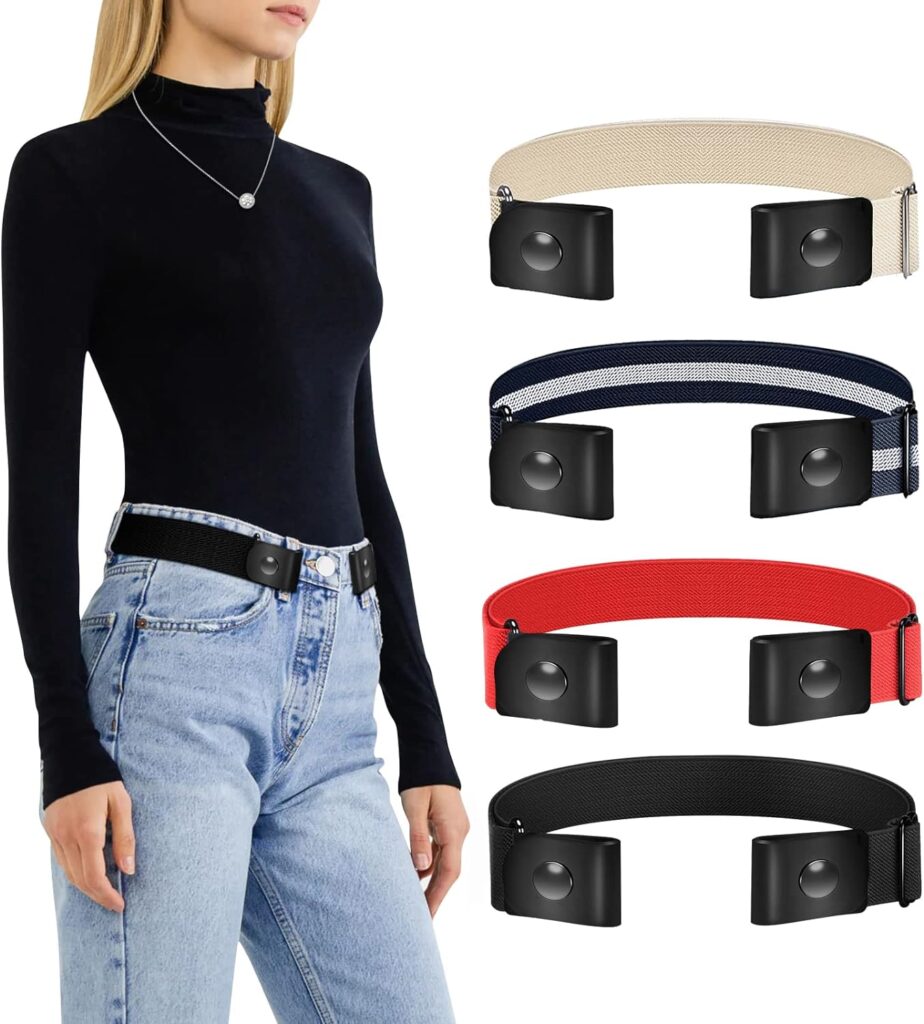 TOURZOO Belts for Women/Men Buckle Free Elastic Belt Invisible No Buckle Stretch Waist Belt For Jean Pants,Dresses,No Bulge