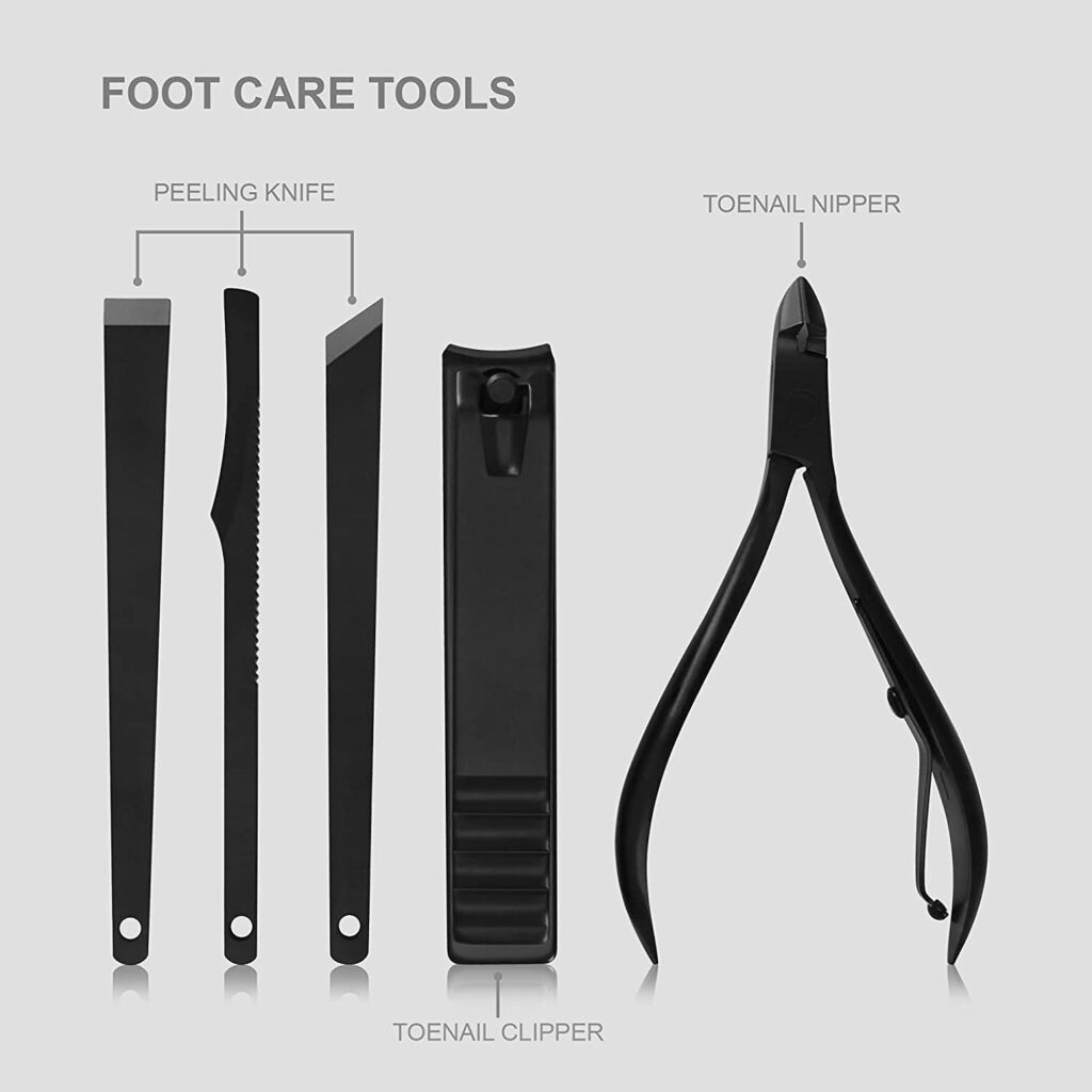 Utopia Care 15 Pieces Manicure Set - Stainless Steel Manicure Nail Clippers Pedicure Kit - Professional Pedicure Tools for Feet, Grooming Kits, with Luxurious Travel Case (Black)