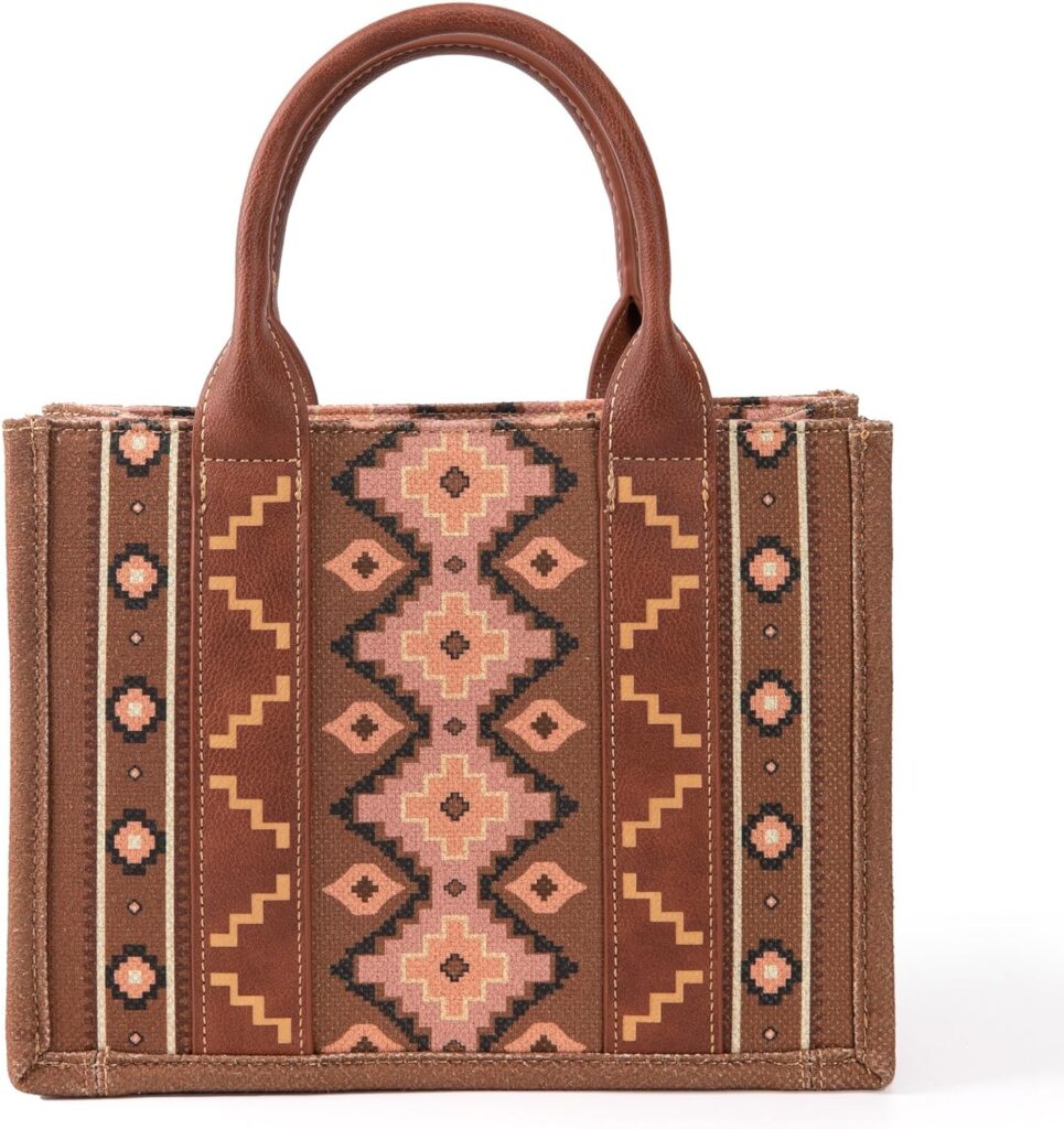 Wrangler Aztec Tote Bag for Women Boho Shoulder Purses and Handbags