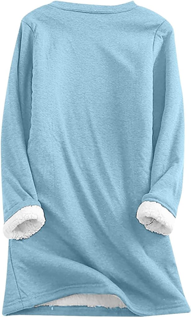 Yes Im Cold Me 24:7 Sweatshirt for Women 2023 Winter Warm Sherpa Lined Fleece Tops Thick Warm Long Sleeve Pullover
