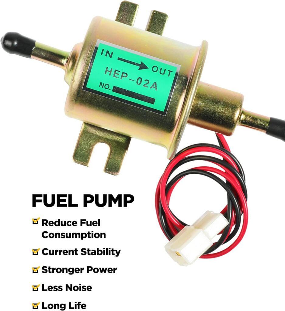 12V Electric Fuel Pump,Universal Heavy Duty Electric Fuel Pump Inline Fuel Pump,Low Pressure Gas Diesel Fuel Pump,Metal Solid Petrol 12 Volts Replacement For Lawn Mower Carburetor Gas Diesel Engine