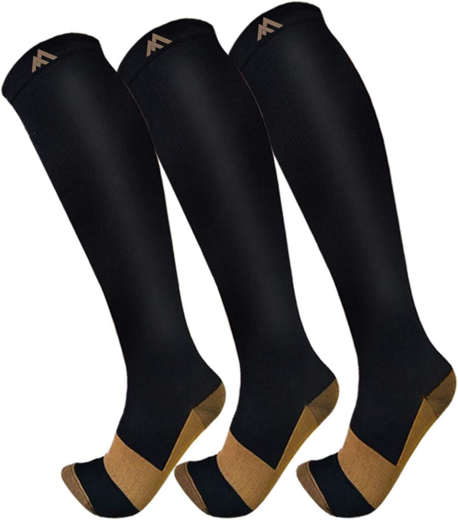 3 Pack Copper Compression Socks - Compression Socks Women  Men Circulation - Best for Medical,Running,Athletic
