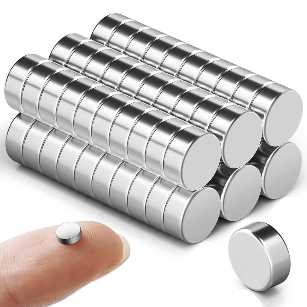 60Pack Small Magnets Mini Magnets Multi-use Refrigerator Small Neodymium Magnets Premium Fridge Magnets 5mm x 2mm Office Magnets for Whiteboard Kitchen Dry Erase Magnets