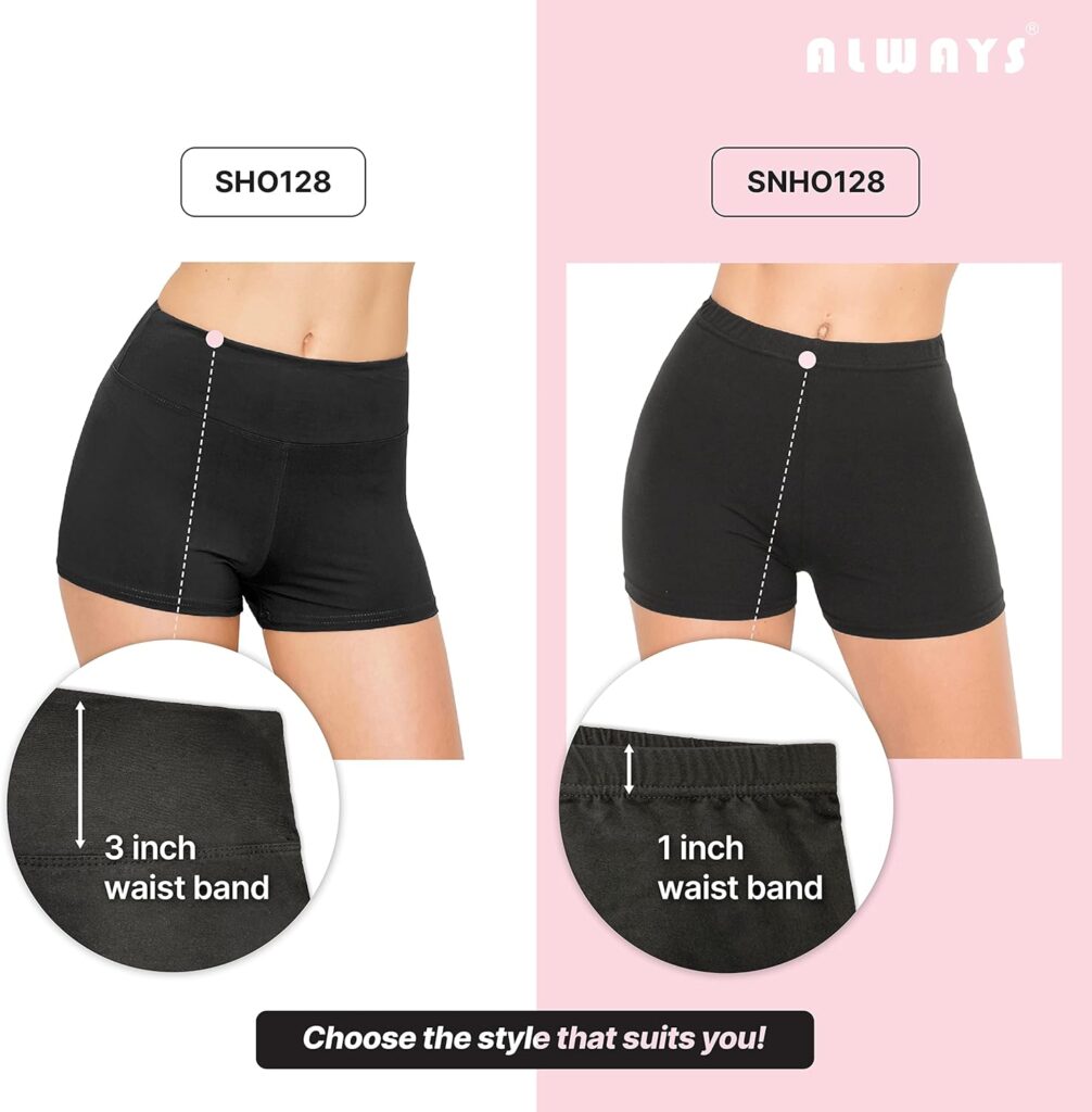 ALWAYS Women Workout Yoga Shorts - Premium Soft Solid Stretch Cheerleader Running Dance Volleyball Short Pants