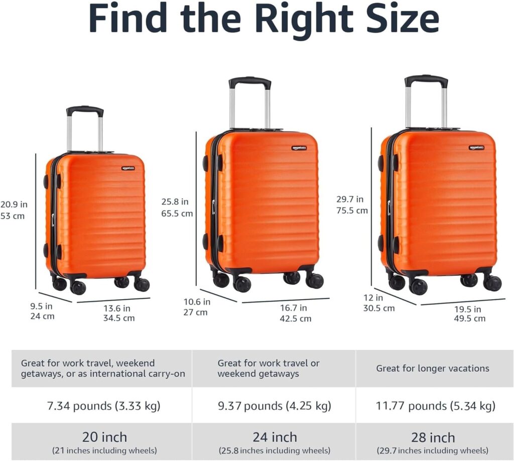 Amazon Basics 20-Inch Hardside Spinner, Orange
