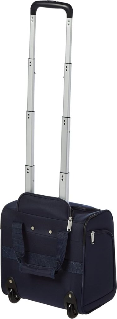 Amazon Basics Underseat Carry-On Rolling Travel Luggage Bag, 14 Inches, Navy Blue