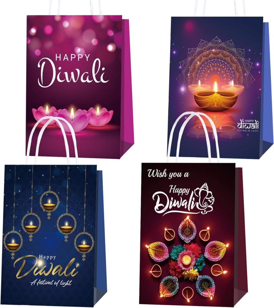 ANYMONYPF 16 Packs of Diwali Paper Bags Happy Diwali Gift bags Bag Diwali Gift Box for Diwali Decorations Diwali Gift Diwali Candy Box