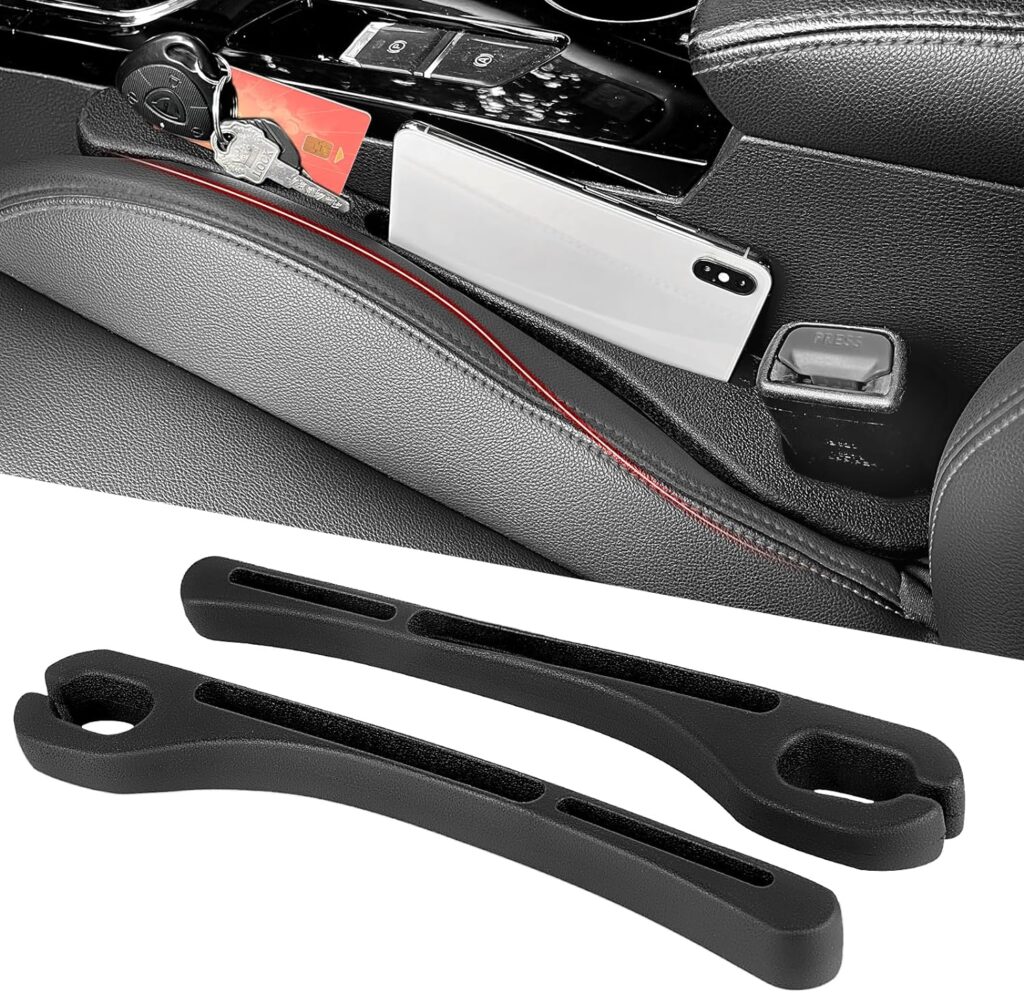 ARISMOTOR Car Side Seat Gap Filler Universal Fit Organizer for Car SUV Truck to Fill The Gap Between Seat and Console Stop Cellphones Keys Wallet Coins from Dropping, Pack of 2