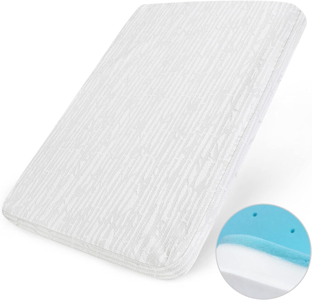 Baby Mattress Pad Fits for Graco  Baby Trend Pamo Babe, Waterproof Bamboo Dual Sided (Firm for Babies), Waterproof Mattress Pad with Removable  Washable Mattress Cover