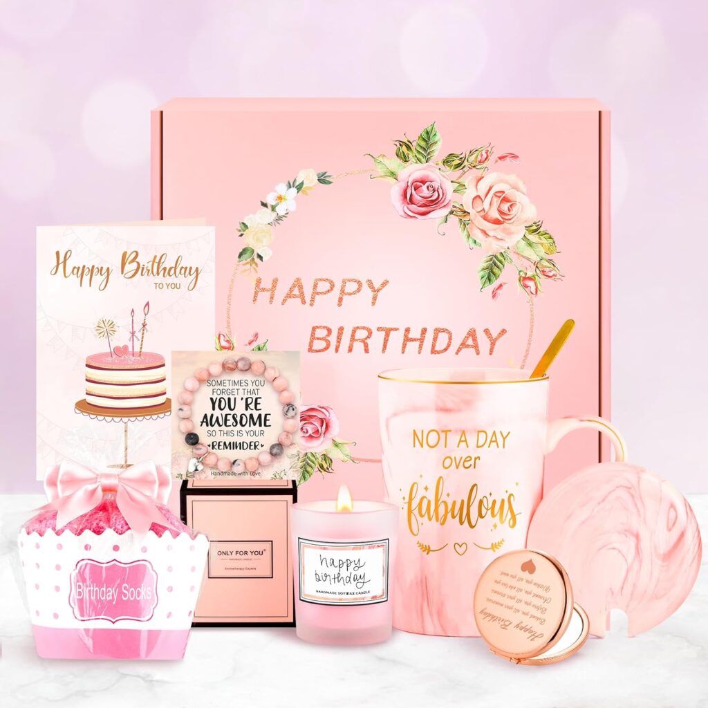 Birthday Gifts for Women Happy Birthday Gift Basket for Women Birthday Gifts Ideas Womens Gift for Birthday Box for Women Birthday Gifts for Friends Female Birthday Gift for Sister Coworker Her Bestie