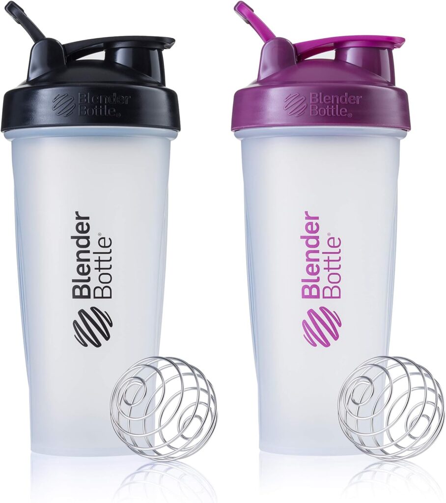 BlenderBottle Classic Shaker Bottle Perfect for Protein Shakes and Pre Workout, Colors May Vary, 28 Ounce (Pack of 2)