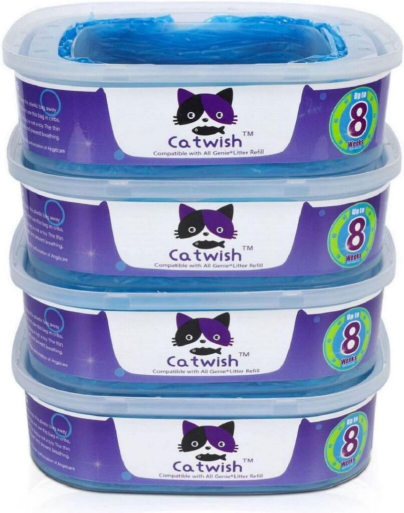 Cat Litter Refills Bag Compatible with Litter Genie and Pet Genie Pail, 4 Pack Genie Refill Bags