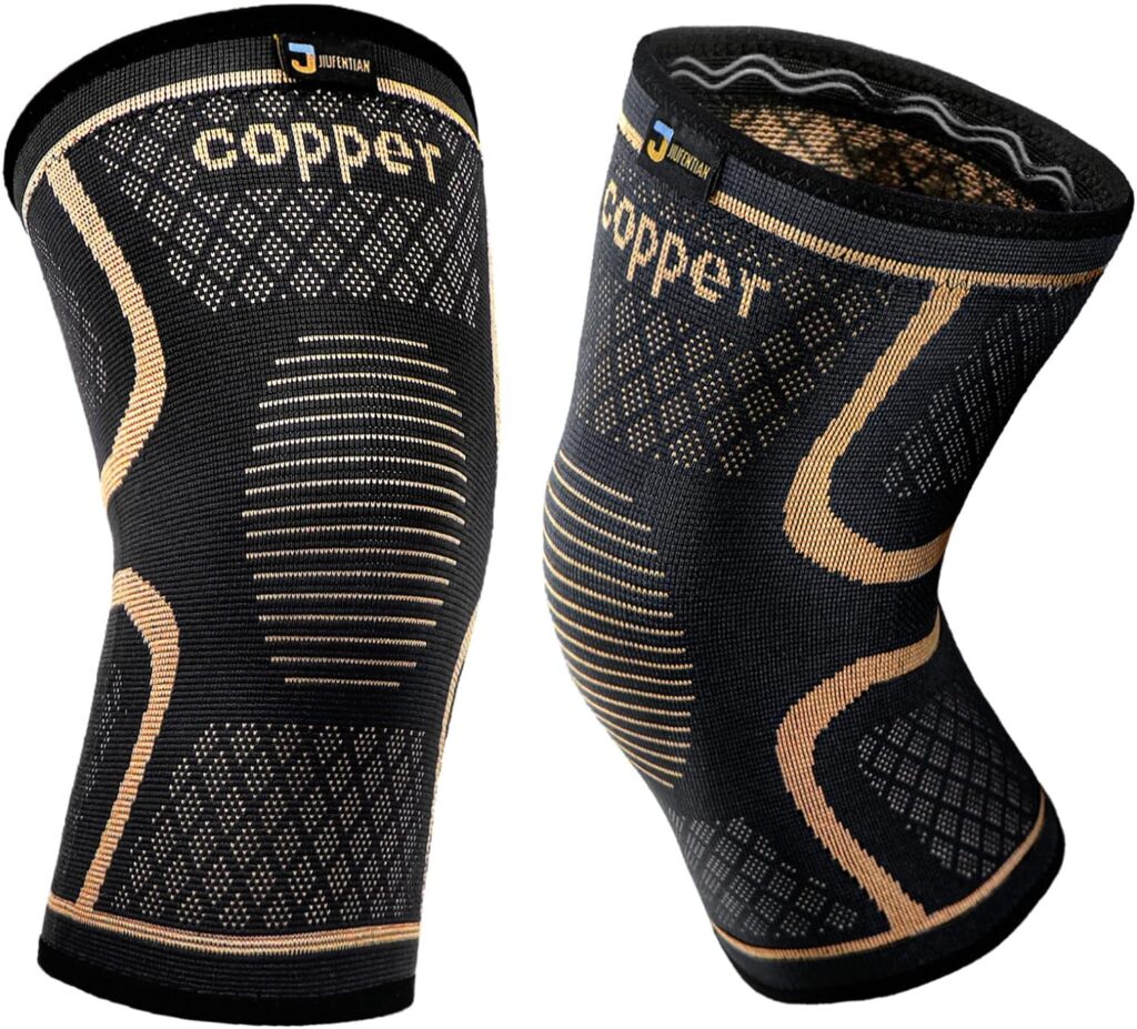 Copper Knee Braces for Men and Women (2 pack) -Knee Supports Copper Compression Knee Sleeve for Knee Pain, Arthritis, Running,Sports and Recovery Support (Medium)