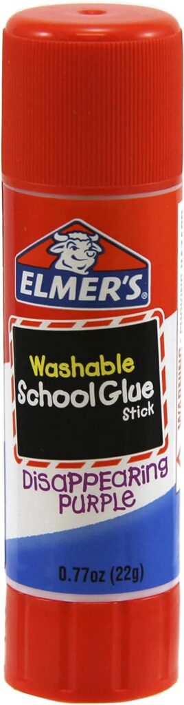 Elmers Disappearing Purple School Glue Sticks, Washable, 22 Grams, 3 Count