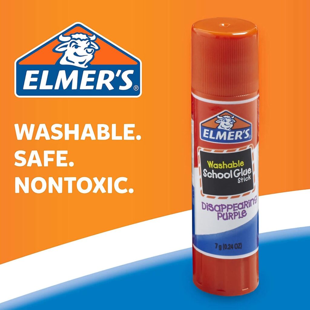 Elmers Disappearing Purple School Glue Sticks, Washable, 7 Grams, 30 Count