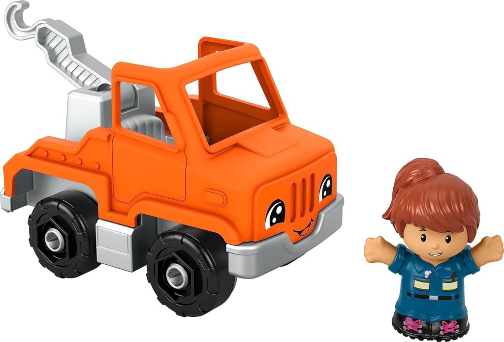 Fisher-Price Little People Toddler Toy Help and Go Tow Truck and Character Figure for Preschool Play Ages 1+ Years