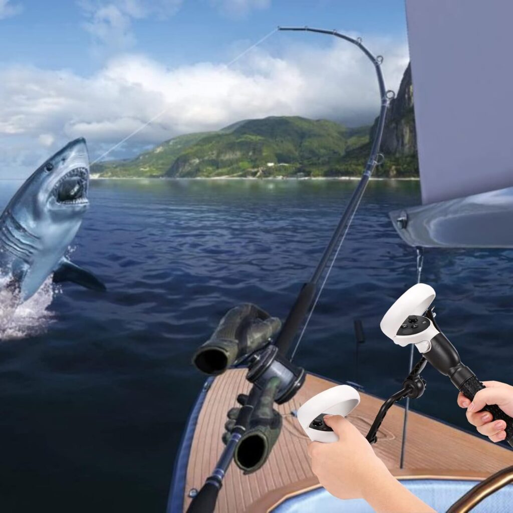 Fishing in VR Oculus Quest 2 Bait Gameplay Catching Fish Real VR Fishing Real Feel Virtual Reality Indoor Fishing Simulator Fishing Rod